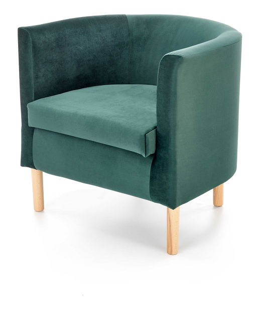 Relaxační křeslo Colette (tmavozelená + přírodní)