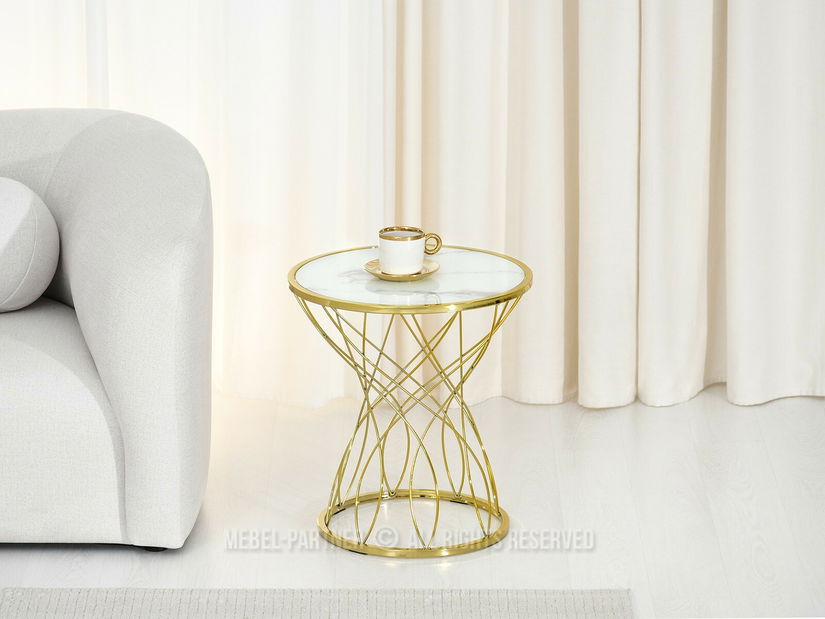 Konferenční stolek Favorezcan (mramor + zlatá)