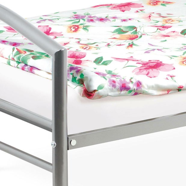 Kovová postel 90x200 Brotonetta (lesk šedá)