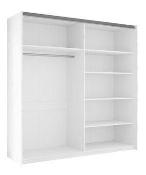 Šatní skříň s posuvnými dveřmi Artaman 200 (bílá) (se zrcadlem)