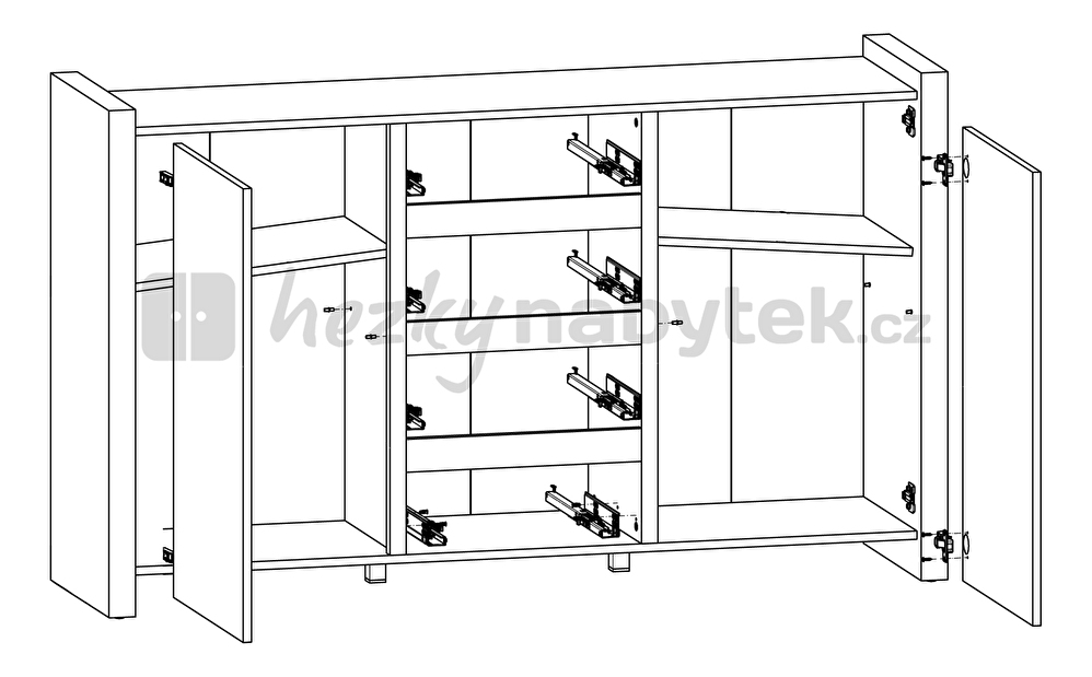 Komoda BRW Venom KOM2D4S *výprodej
