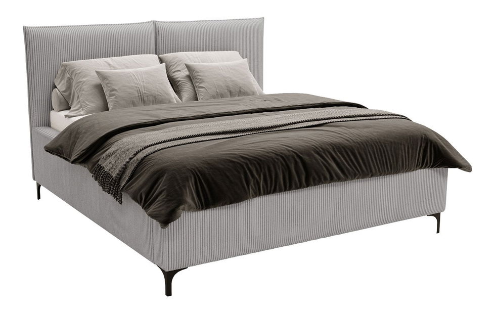 Manželská postel 180 cm Camtana (šedá + černá) (s roštem) (s úl. prostorem)