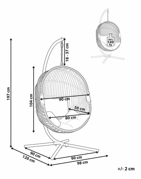 Závěsné křeslo Acrie (bílá)