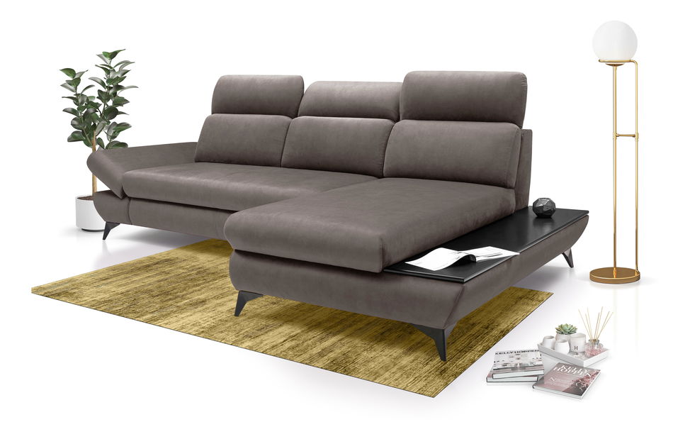 Rohová sedací souprava Titan (tmavě šedá) (P)