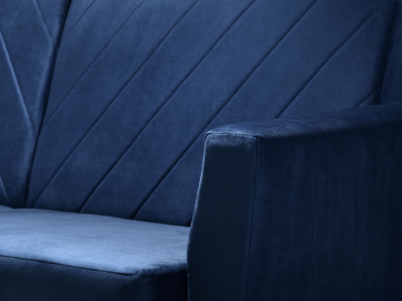 Pohovka trojsedačka Michel (tmavě modrá + buk)