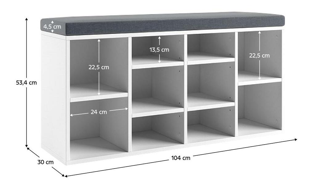 Botník Liquidado (bílá + tmavě šedá)