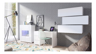 Studentský pokoj Calabria C15 (bílý) (bez osvětlení)