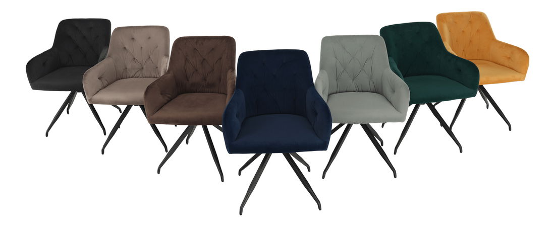 Designové otočné křeslo Vavien (hořčicová)