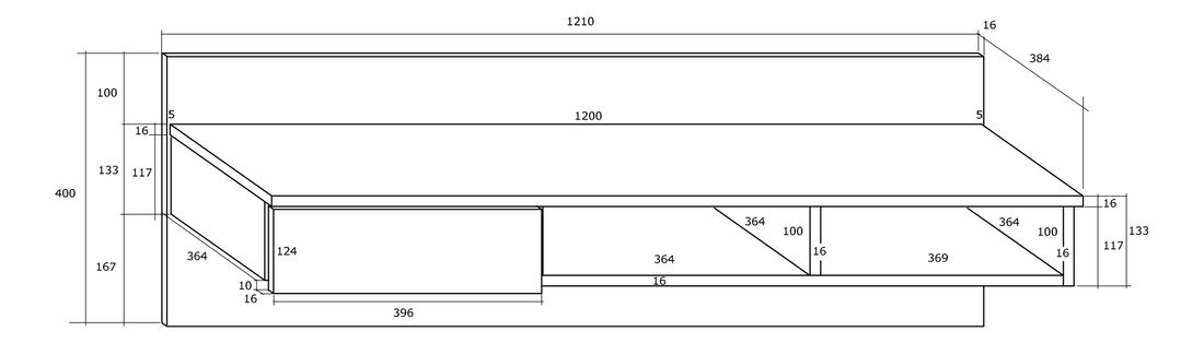 PC stolek Upwell bílá + lesk bílý *bazar