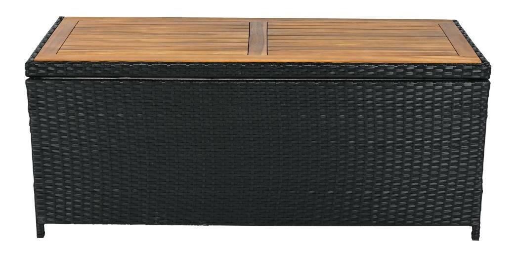 Zahradní úložný box Bilius (černá + přírodní + krémová)