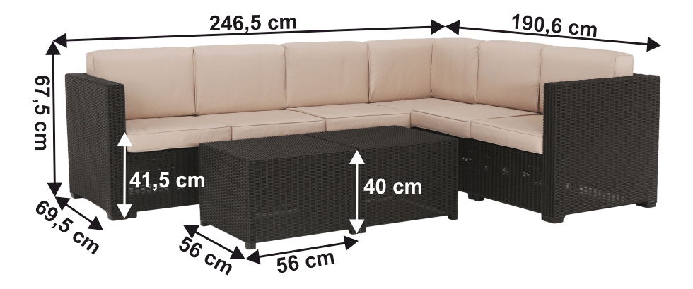 Zahradní set 3-dílný Rodda 