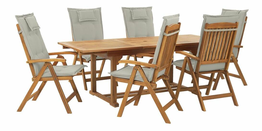 Zahradní set Jakarta (tmavě šedá) (s polštáři)