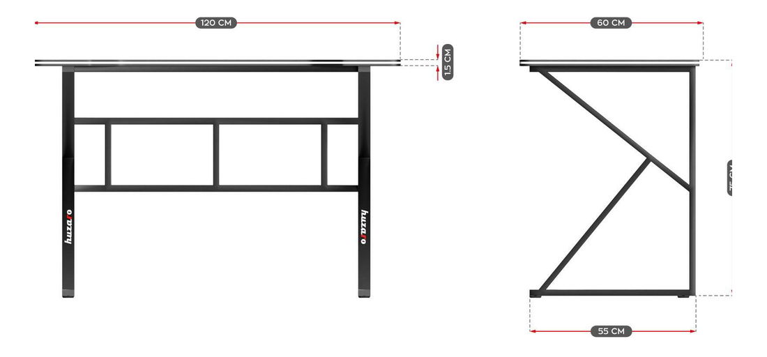 PC stolek Hyperion 1.6 (černá)