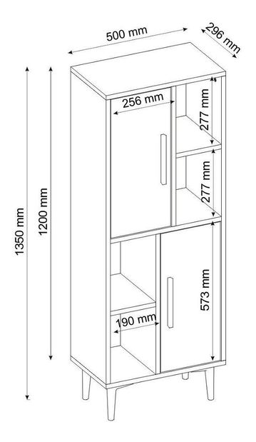 Regál Lonadi (ořech + mramor černý)