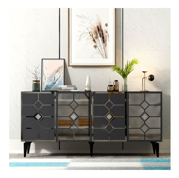 Skříňka Kavesi 1 (antracit + stříbrná)