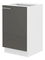 Dolní kuchyňská skříňka pod dřez Lavera 50 ZL 1F BB (bílá + lesk šedý)