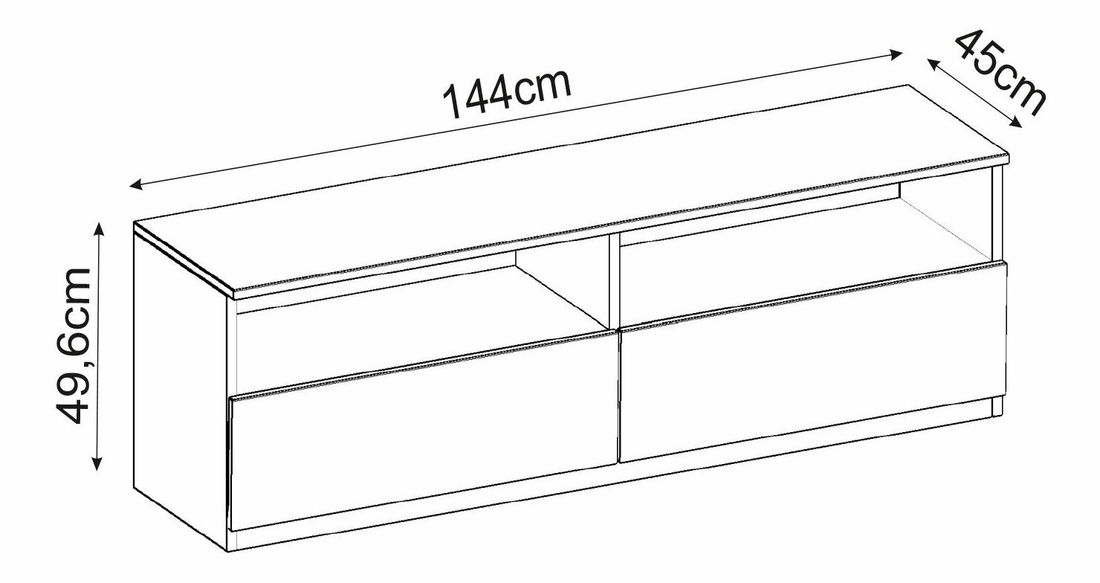 TV stolek/skříňka Naturalia T (ořech)