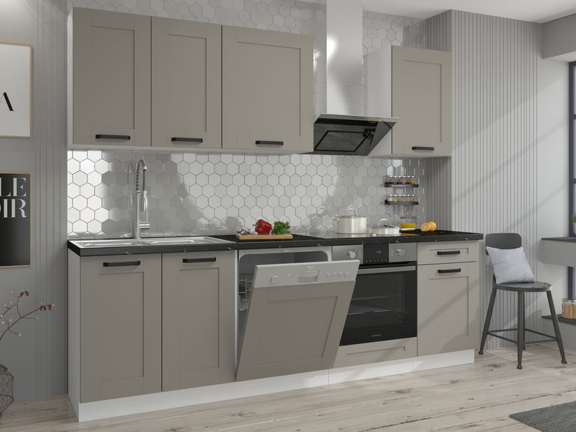 Dvířka na vestavnou myčku nádobí Lucid ZM 446 x 713 (claygrey + bílá)