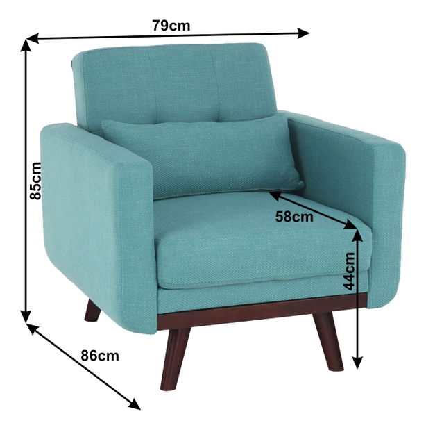 Rozkladací krěslo Alestra (tyrkysová)