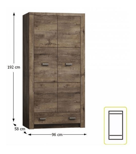 Šatní skříň Inneas 01 (jasan tmavý)