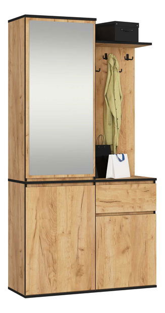 Předsíňová sestava Enteruno (dub craft) (se zrcadlem)