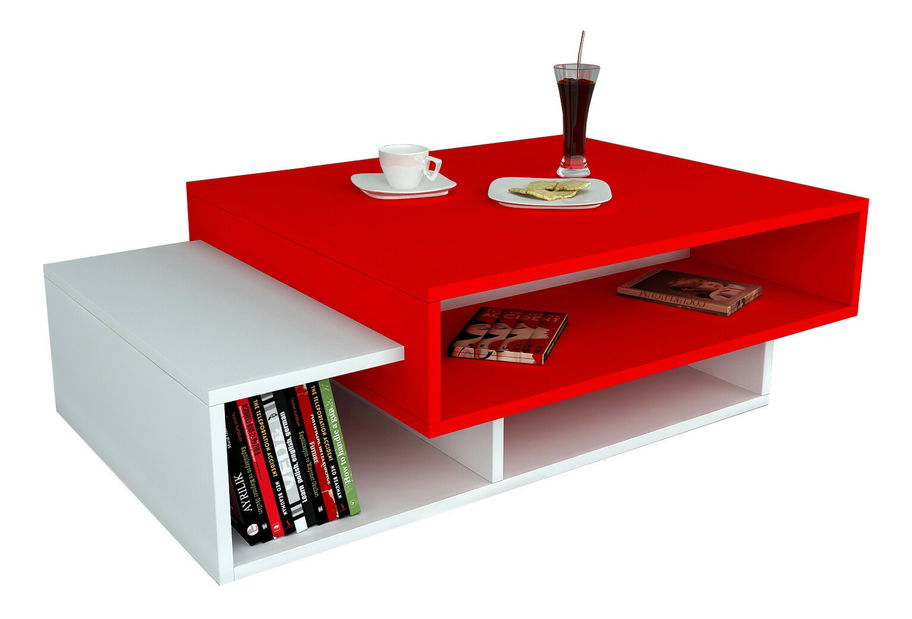 Konferenční stolek Toby (Bílá + Červená) *výprodej