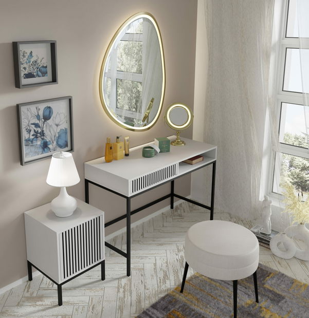 Noční stolek F 1D Rowanna (bílá + černá)