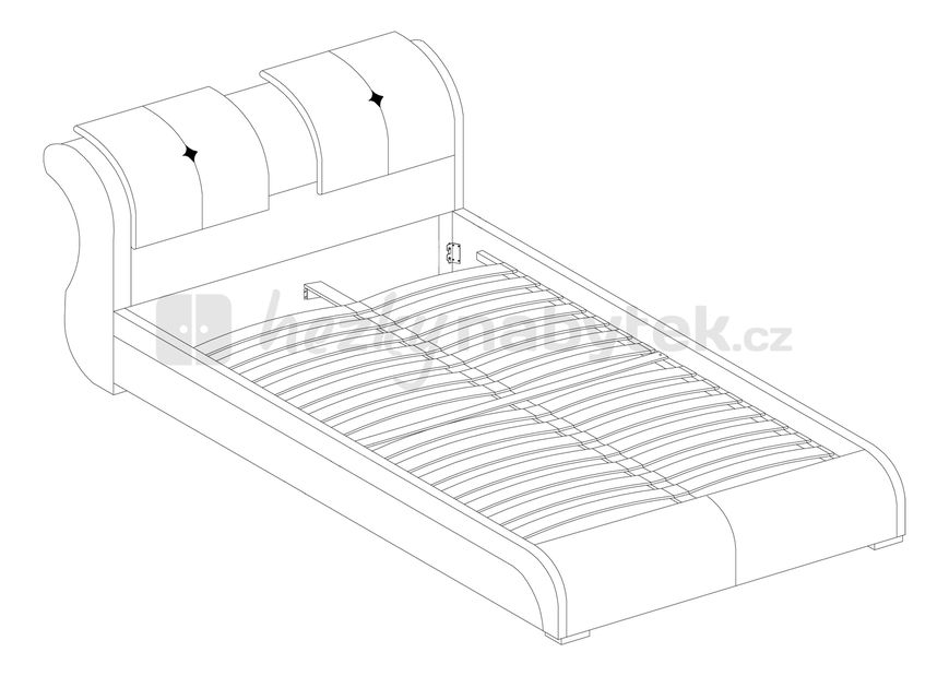 Manželská postel 160 cm Toby (s roštem)