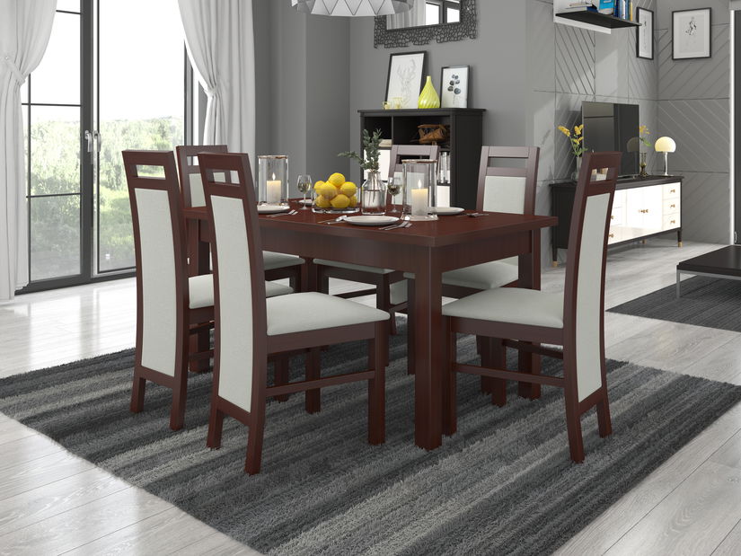 Jídelní set Raviel14 (ořech tmavý + paros 2)