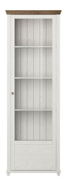 Vitrína Elvina Typ 06 (bílá + jasan + dub lefkas)