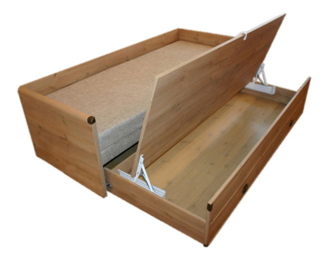 Rozkládací postel 80 až 160 cm BRW INDIANA JLOZ 80/160 (Borovice antická)