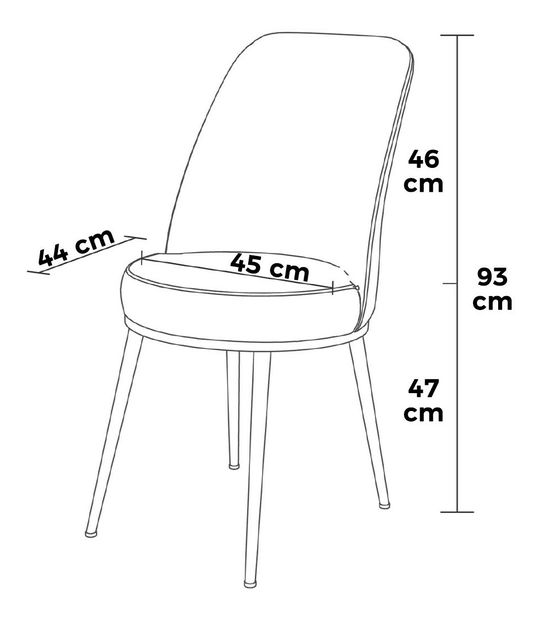 Set 2 ks. jídelních židlí Pufenda (antracit + zlatá)