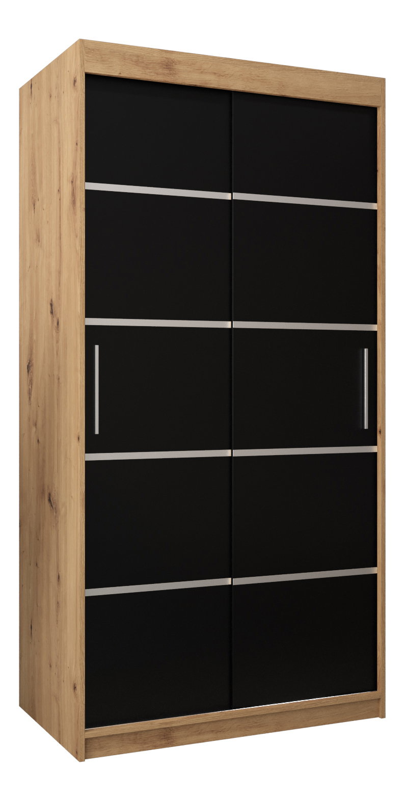 Šatní skříň 120 cm Verika 1 120 (dub artisan + černá)