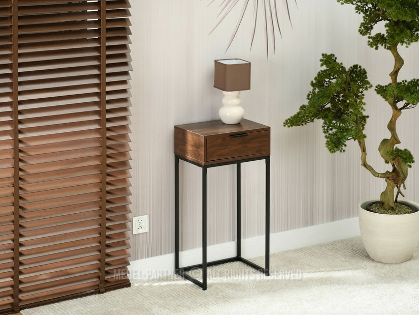 Konzolový stolek Norma S (ořech + černá)