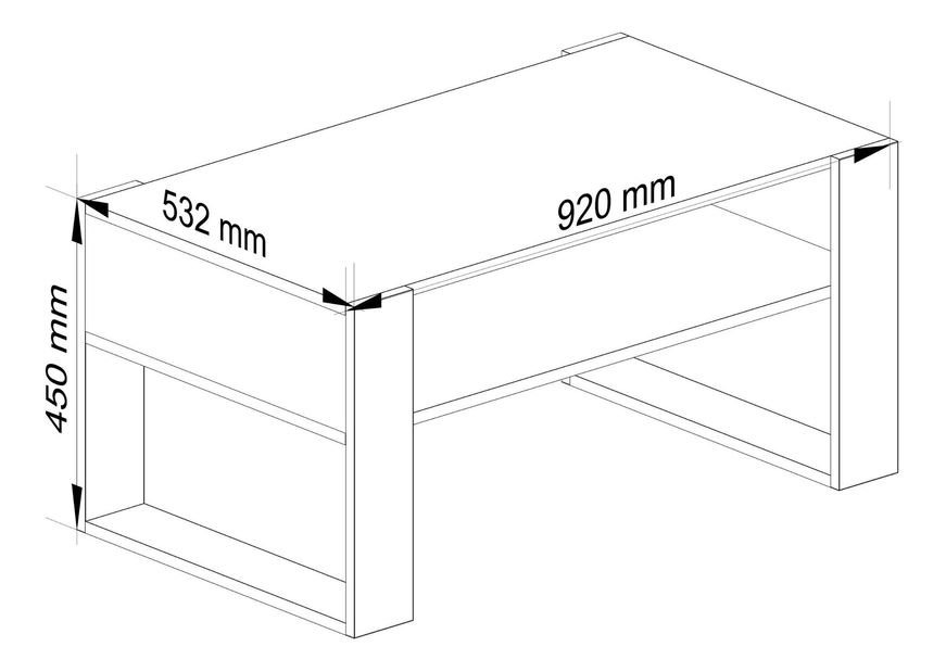 Konferenční stolek Distingue (dub sonoma + černá)