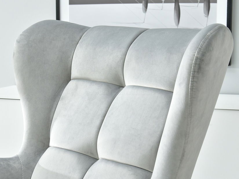 Designové křeslo Norweien (šedá + zlatá)