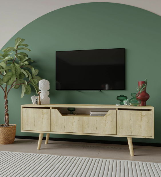 TV skříňka Romia (antracit + zlatá)