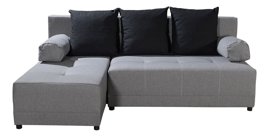 Rohová sedací souprava Max (světle šedá + černá) (L)