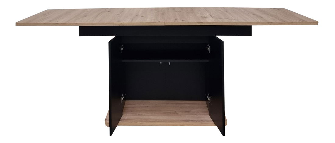 Jídelní stůl Schultz (dub artisan + černá) (pro 4-8 osob)