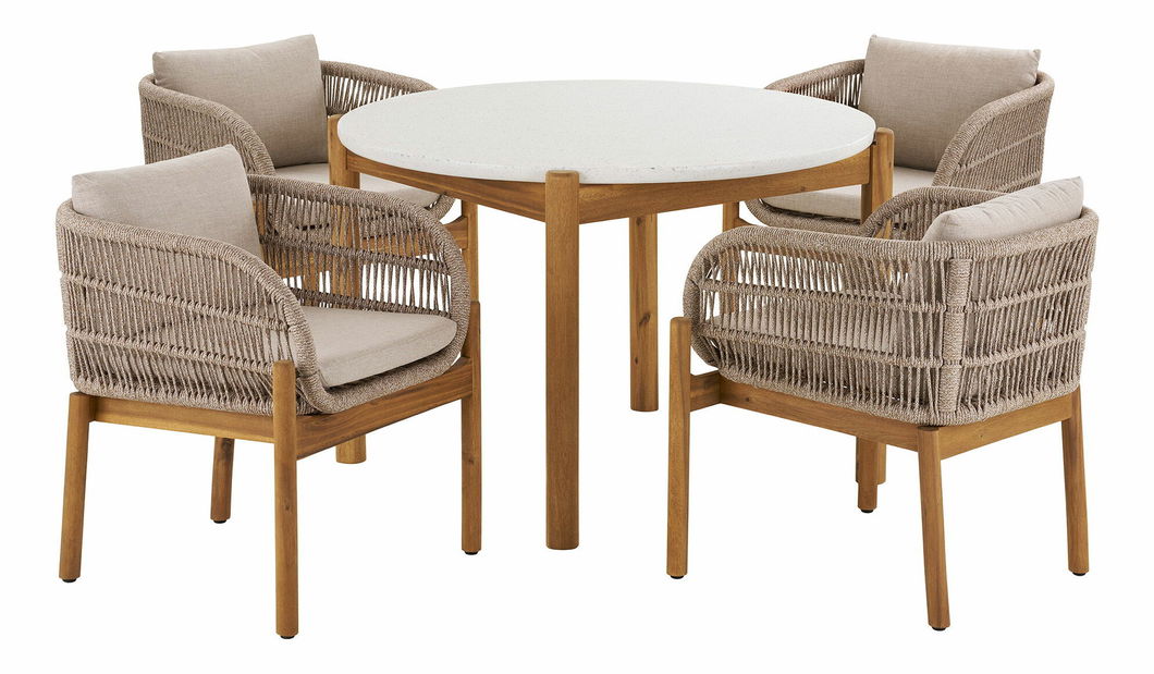 Zahradní set Taleria 6 (hnědá + béžová)