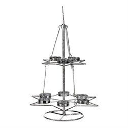 Kovový svícen ve tvaru stromku UM0241 (stříbrná)