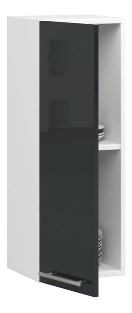 Horní kuchyňská skříňka Ozara W30 H720 (bílá + grafit lesk)