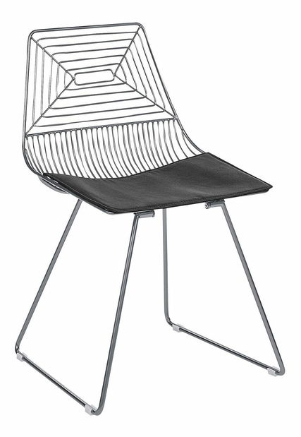 Set 2 ks jídelních židlí Bricio (stříbrná)