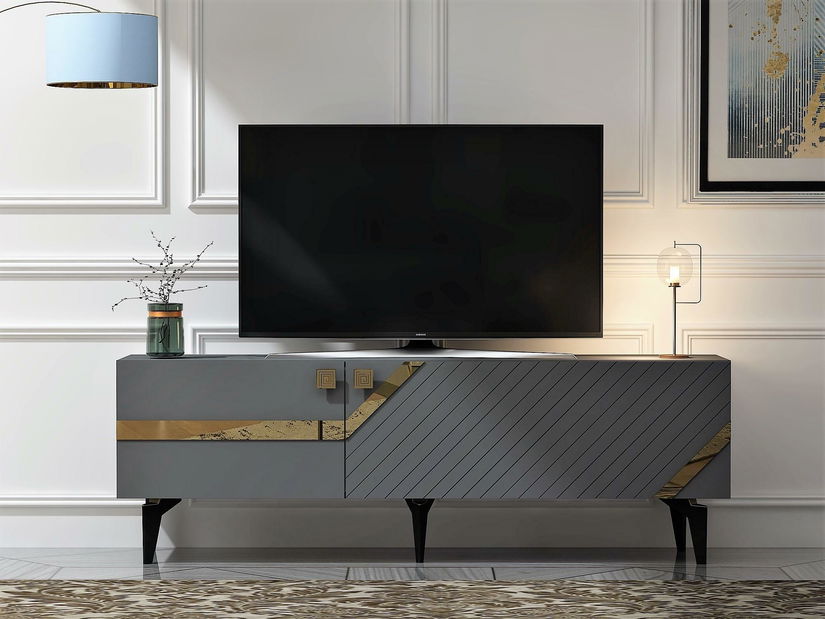 TV stolek/skříňka Tabivo (antracit + zlatá)