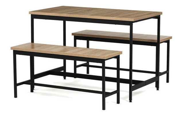 Jídelní set se 2 židlemi Autaus (hnědá)