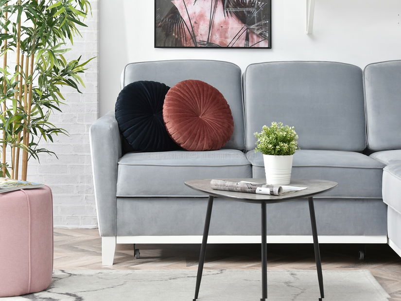 Rohová sedačka Biblioteca (šedá + bílá)