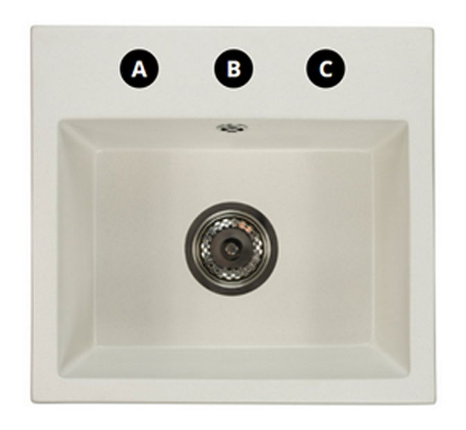 Kuchyňský dřez Donius (bílá) (se 3 otvory pro baterii)