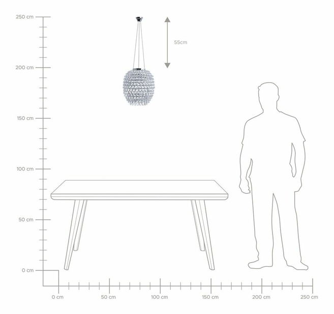 Závěsná lampa Suarez (stříbrná)