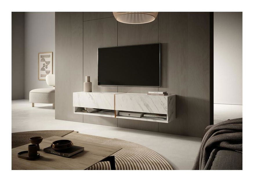 TV skříňka/stolek Myrtha 140 (bílý mramor)