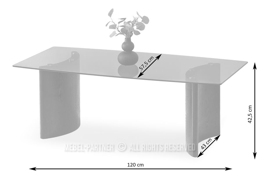 Konferenční stolek Sue (kouřové sklo + černá)